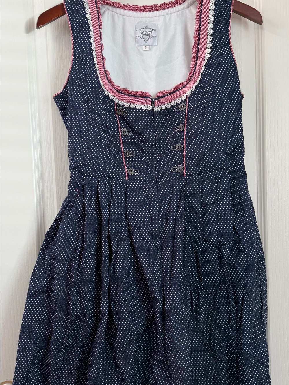 Women’s Navy Polka Dot Oktoberfest Dress